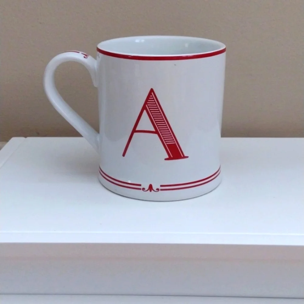 Mug Monogrammed Letter A Sur la Table 14 ounces
